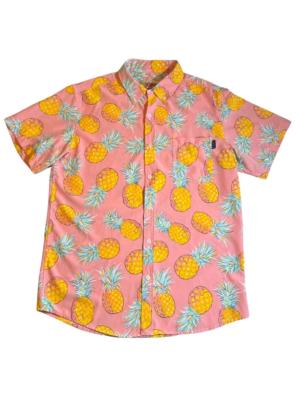 Simply Southern Men’s Pineapple Shirt Sz M Short Sleeve Button Down Hawaiian